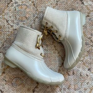 Sperry Women's Saltwater Snow Boot Ivory Sparkle